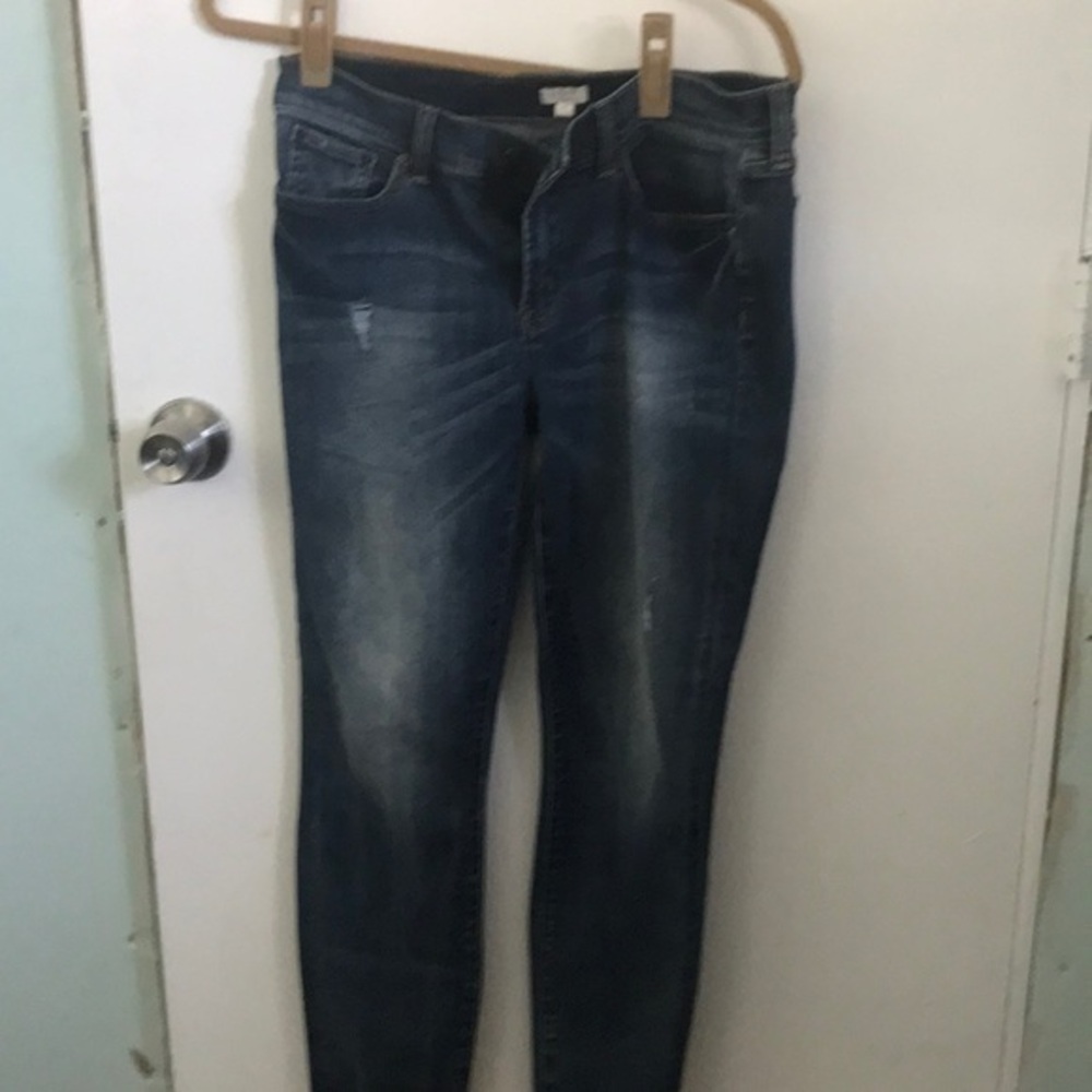 - J. Crew stretch light distressed  jeans